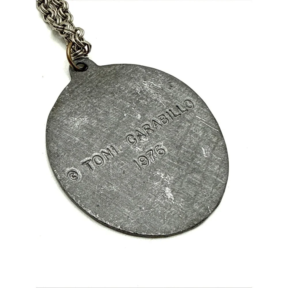 1976 Toni Carabillo Womens Bicentennial ERA Medal Pendant Necklace Feminist 22